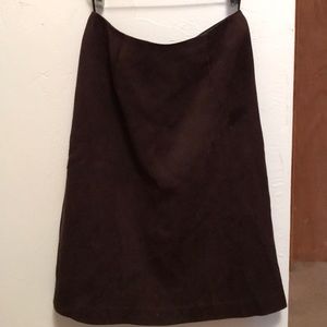 INC faux Brown Suede Skirt